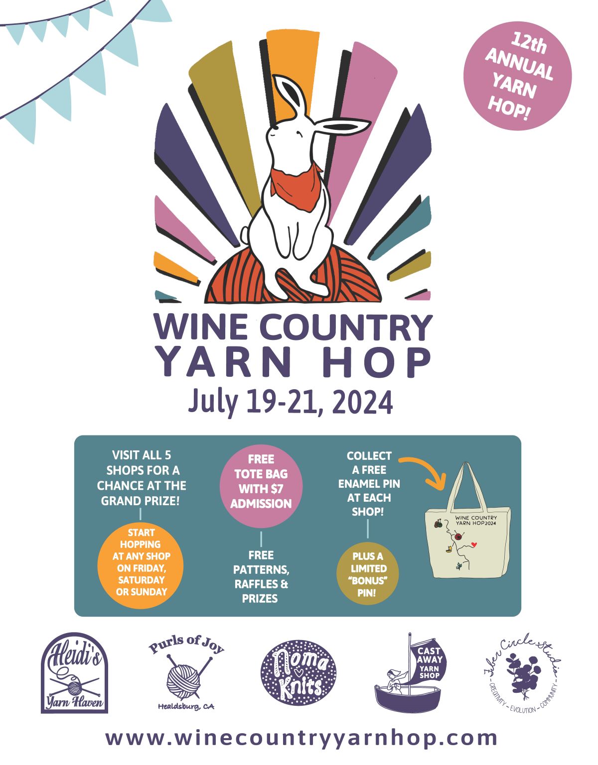 Wine Country Yarn Hop | July 19 - 21, 2024