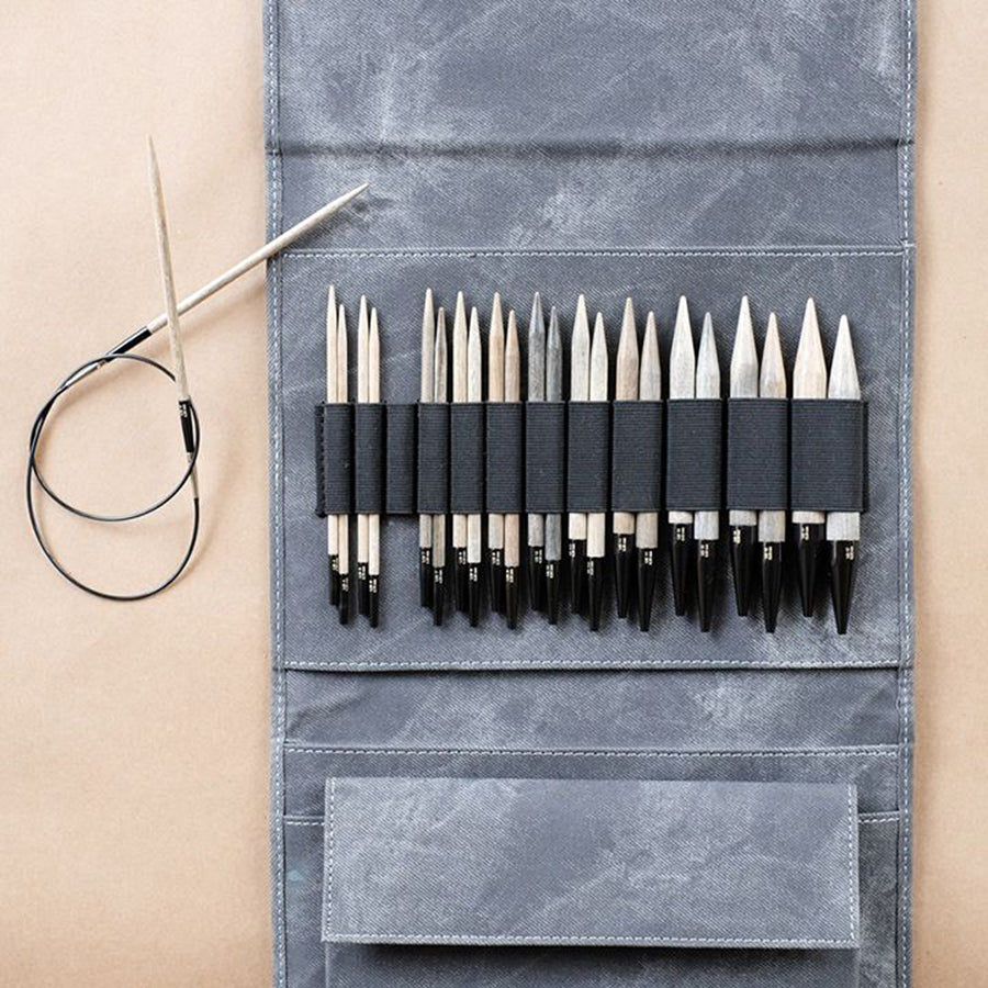 Lykke Driftwood 3.5 Interchangeable Circular Needle Set, Grey Denim Case –  Wool and Company